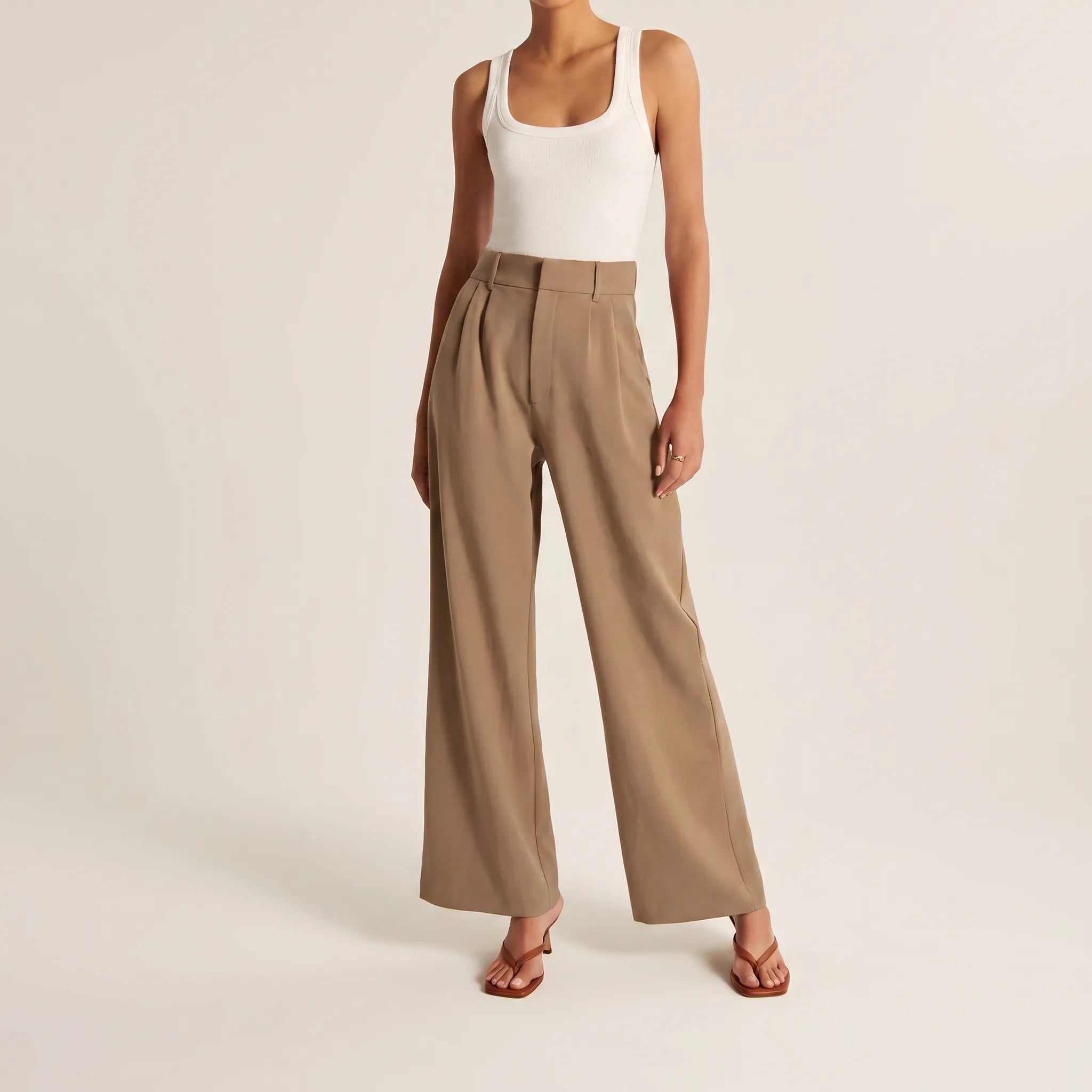 Wide Leg Pants for Women – High Waist Flared Cut | Elegant Pleats & Fluid Fit 1