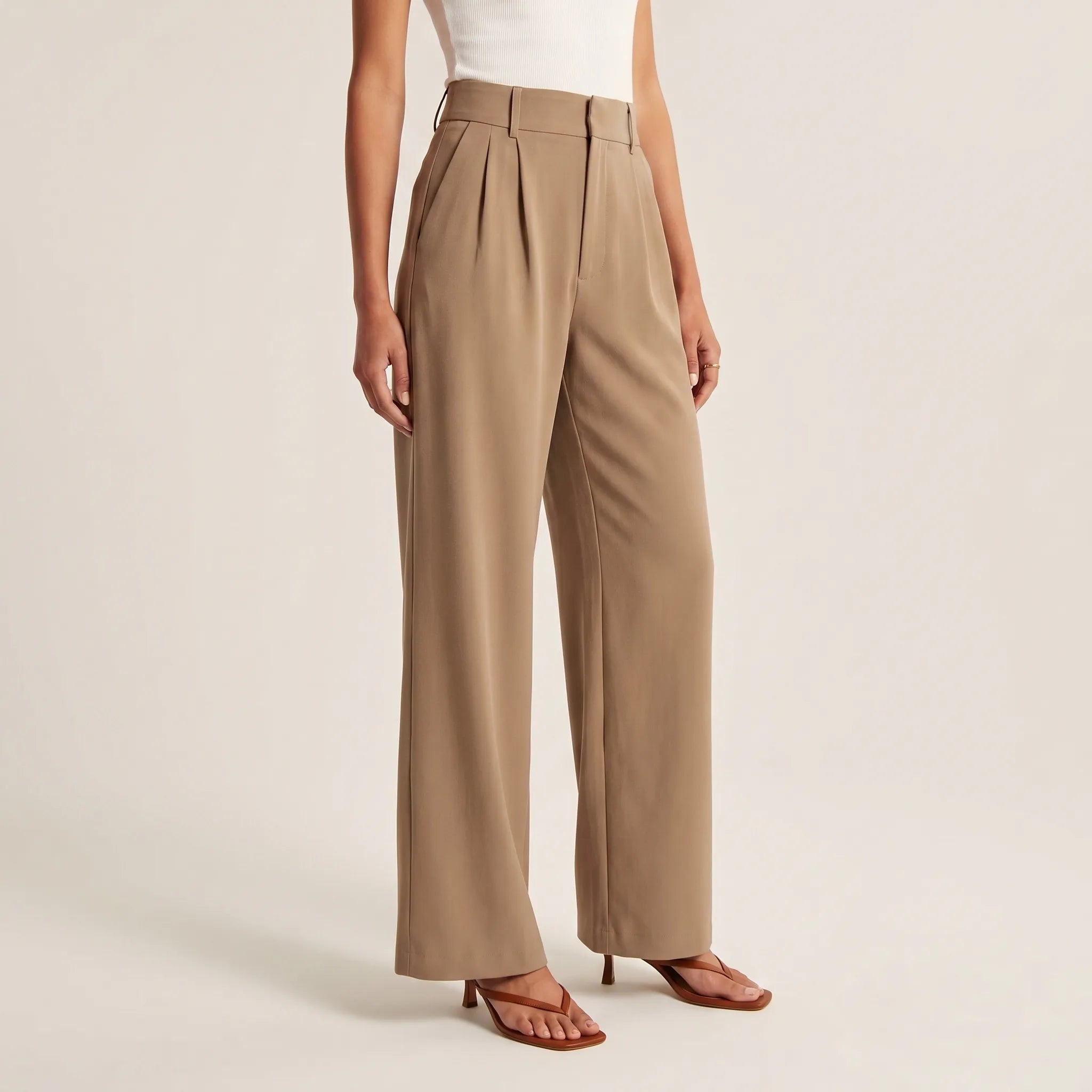 Wide Leg Pants for Women – High Waist Flared Cut | Elegant Pleats & Fluid Fit 4
