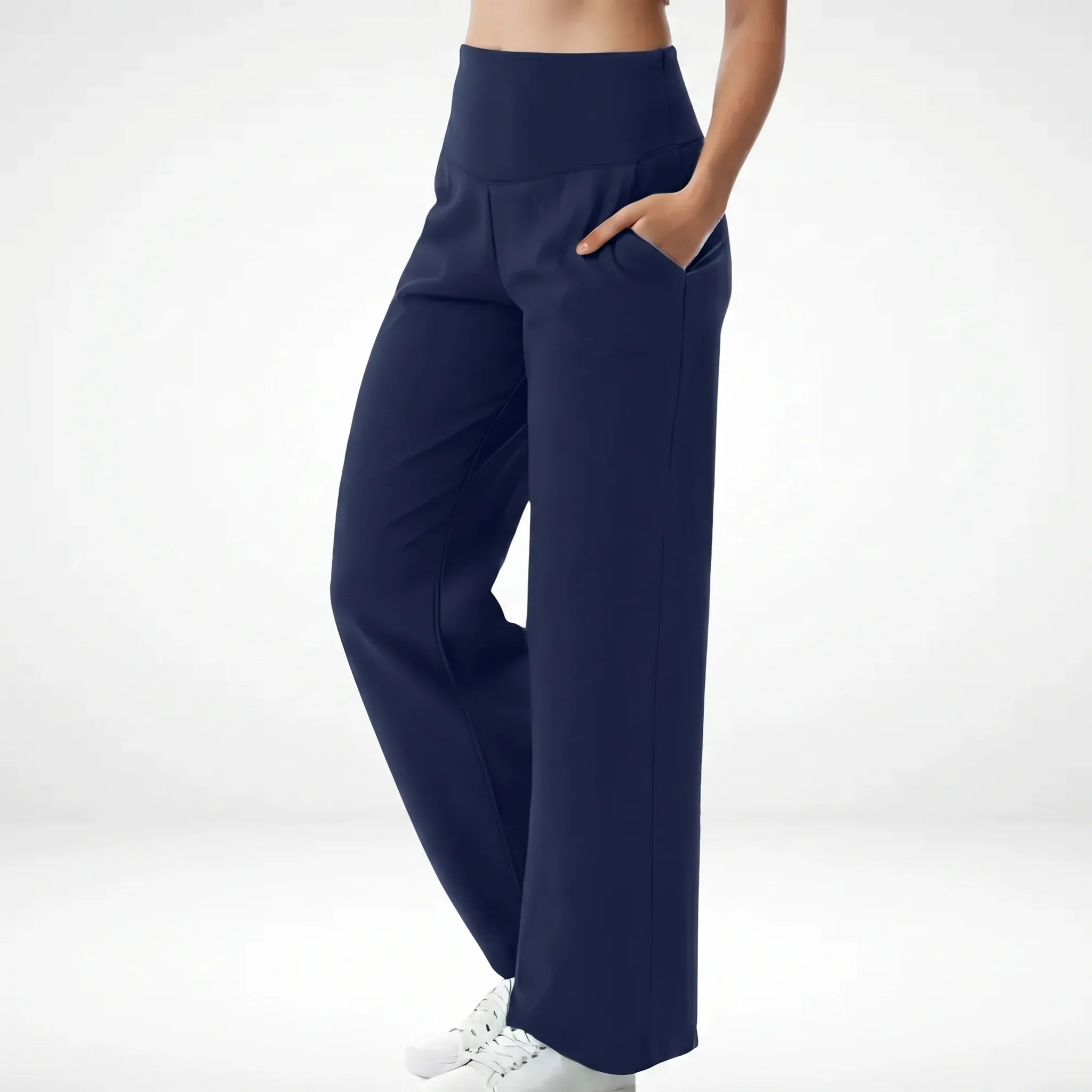 Wide Leg Pants for Women – High Waist Flared | Fluid Fabric & Pockets 4