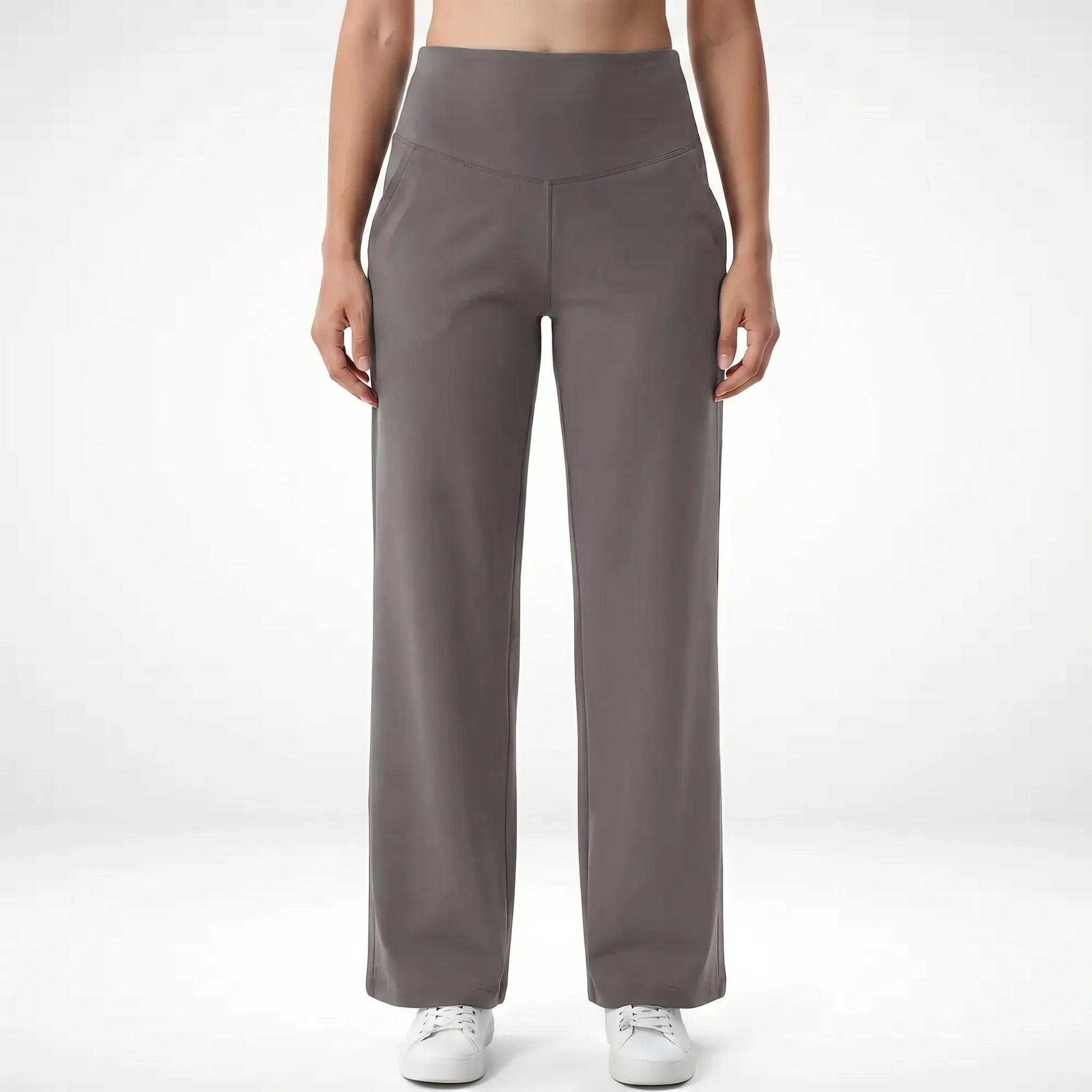 Wide Leg Pants for Women – High Waist Flared | Fluid Fabric & Pockets 8