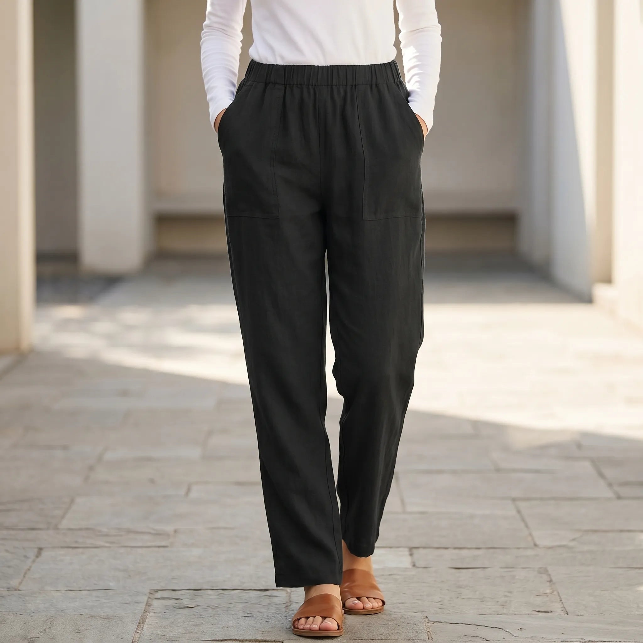 Wide Leg Trousers for Women – Loose Fit Fluid Silhouette | Breathable Fabric & Ankle Length 2