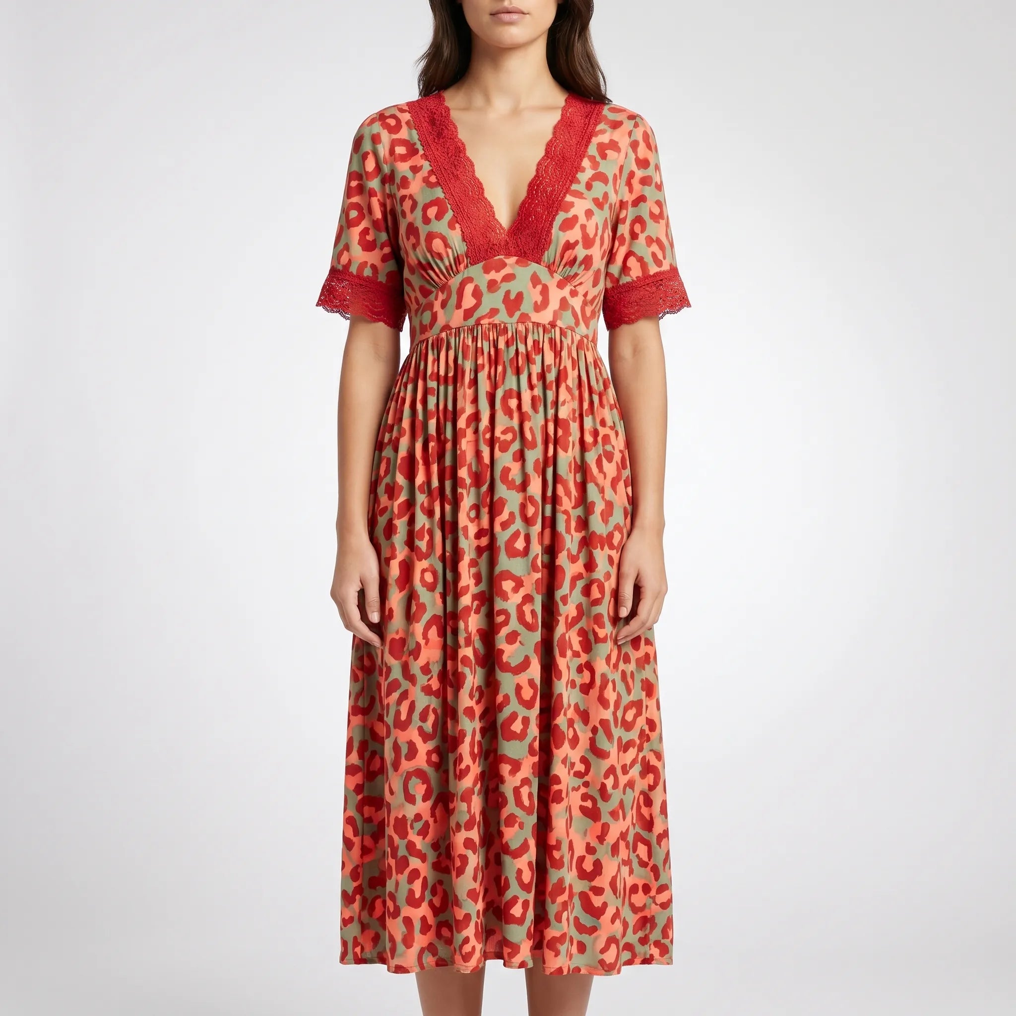 Women's Dress – Flowing Midi Cut Bohemian Print | Lightweight & Breathable 0