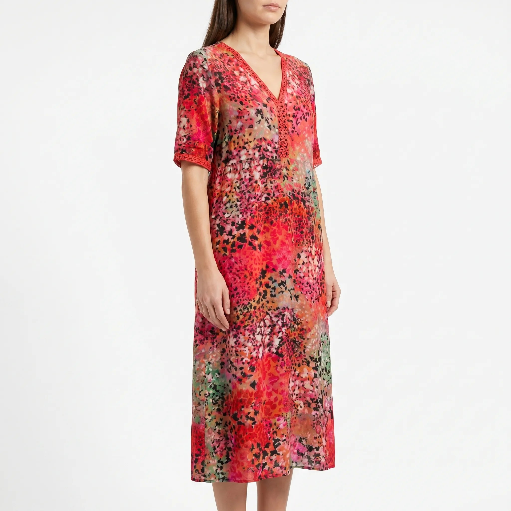 Women's Dress – Flowing Midi Cut Bohemian Print | Lightweight & Breathable 4