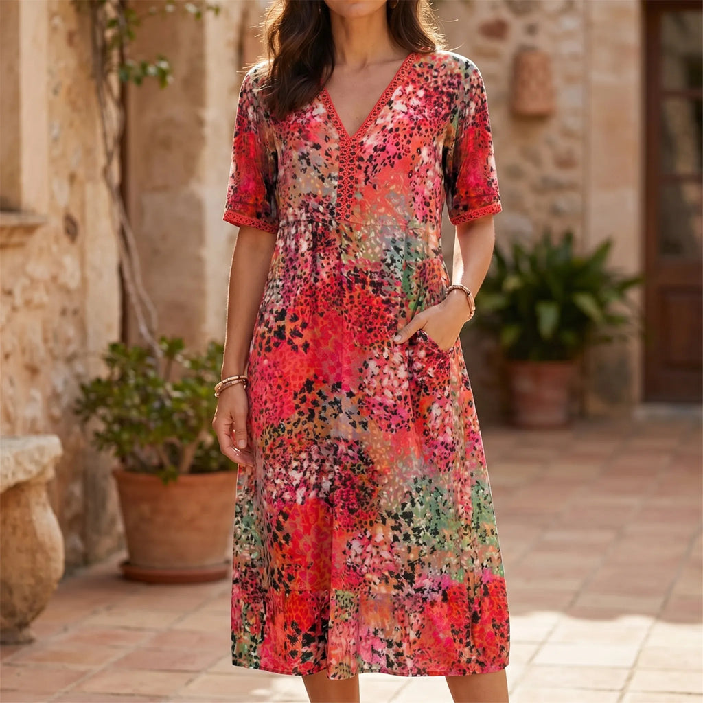 Women's Dress – Midi Length Bohemian Print | Lightweight & Airy Design 2