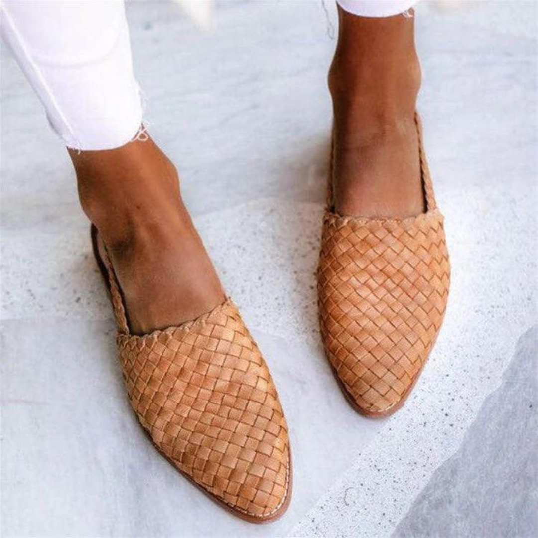 Women's Loafers – Woven Slingback | Closed Toe Flat Sole Design 2