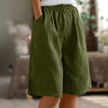 Women's Shorts – Loose Fit Above Knee | Elastic Waist & Side Pockets 0