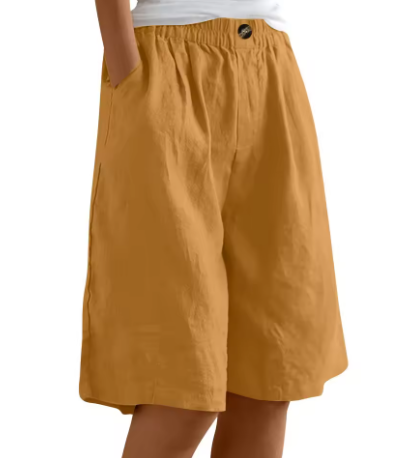 Women's Shorts – Loose Fit Above Knee | Elastic Waist & Side Pockets 10