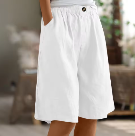 Women's Shorts – Loose Fit Above Knee | Elastic Waist & Side Pockets 11