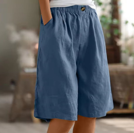 Women's Shorts – Loose Fit Above Knee | Elastic Waist & Side Pockets 3