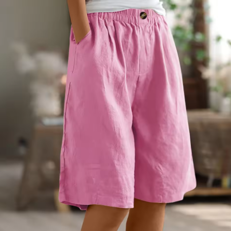 Women's Shorts – Loose Fit Above Knee | Elastic Waist & Side Pockets 4