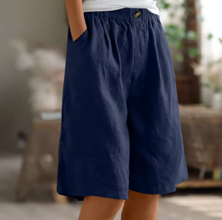 Women's Shorts – Loose Fit Above Knee | Elastic Waist & Side Pockets 5