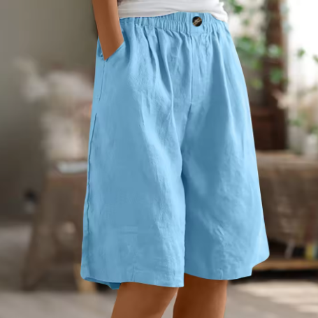 Women's Shorts – Loose Fit Above Knee | Elastic Waist & Side Pockets 6
