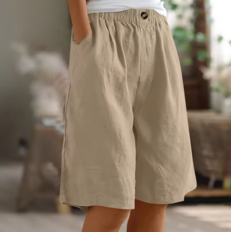 Women's Shorts – Loose Fit Above Knee | Elastic Waist & Side Pockets 7
