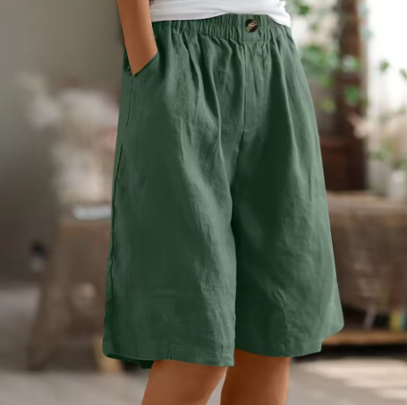 Women's Shorts – Loose Fit Above Knee | Elastic Waist & Side Pockets 8