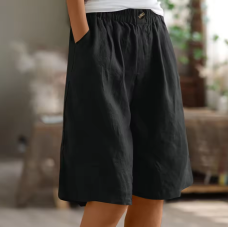 Women's Shorts – Loose Fit Above Knee | Elastic Waist & Side Pockets 9