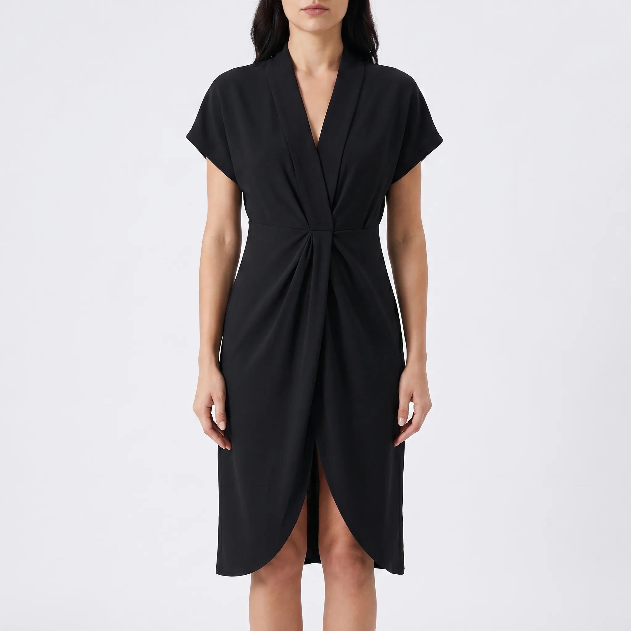 Womens Dress – Flowy Summer Style | Plunging V-Neck & Asymmetrical Slit 0
