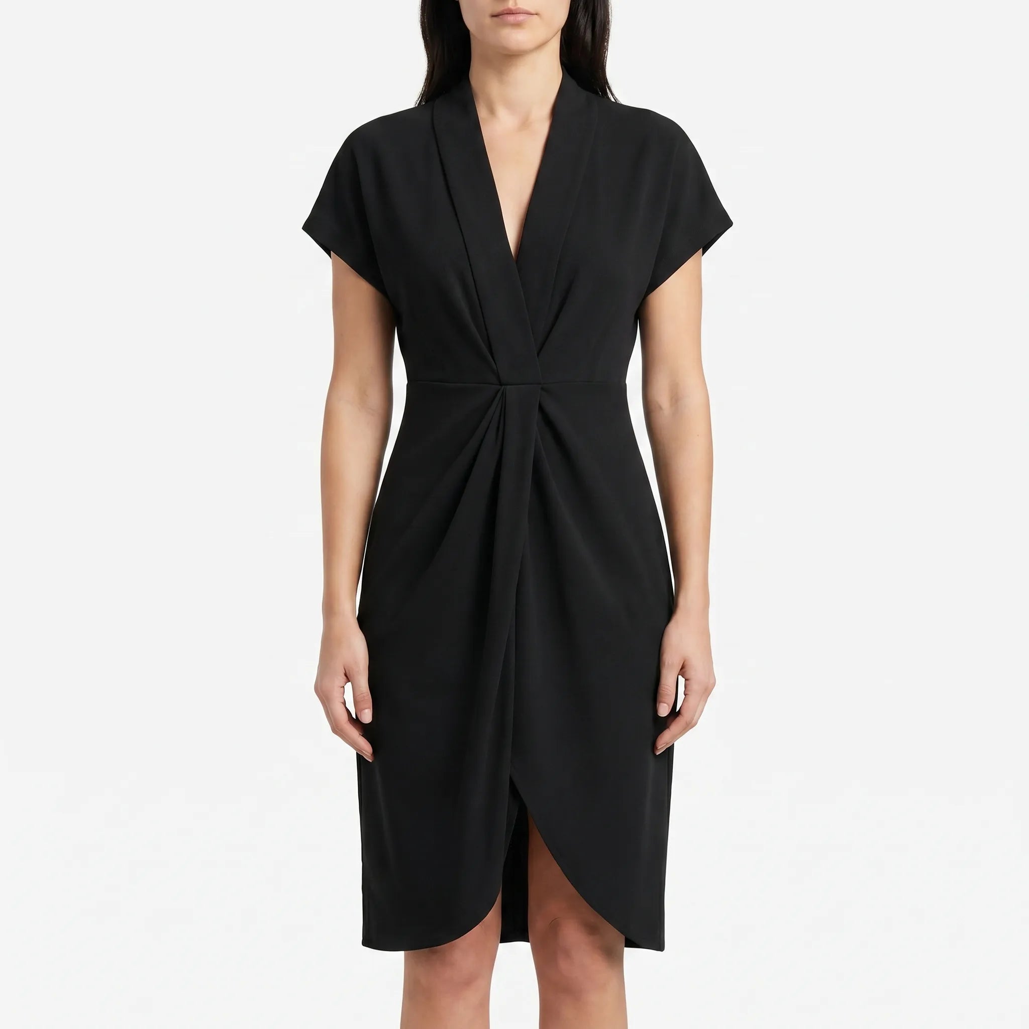 Womens Dress – Flowy Summer Style | Plunging V-Neck & Asymmetrical Slit 1