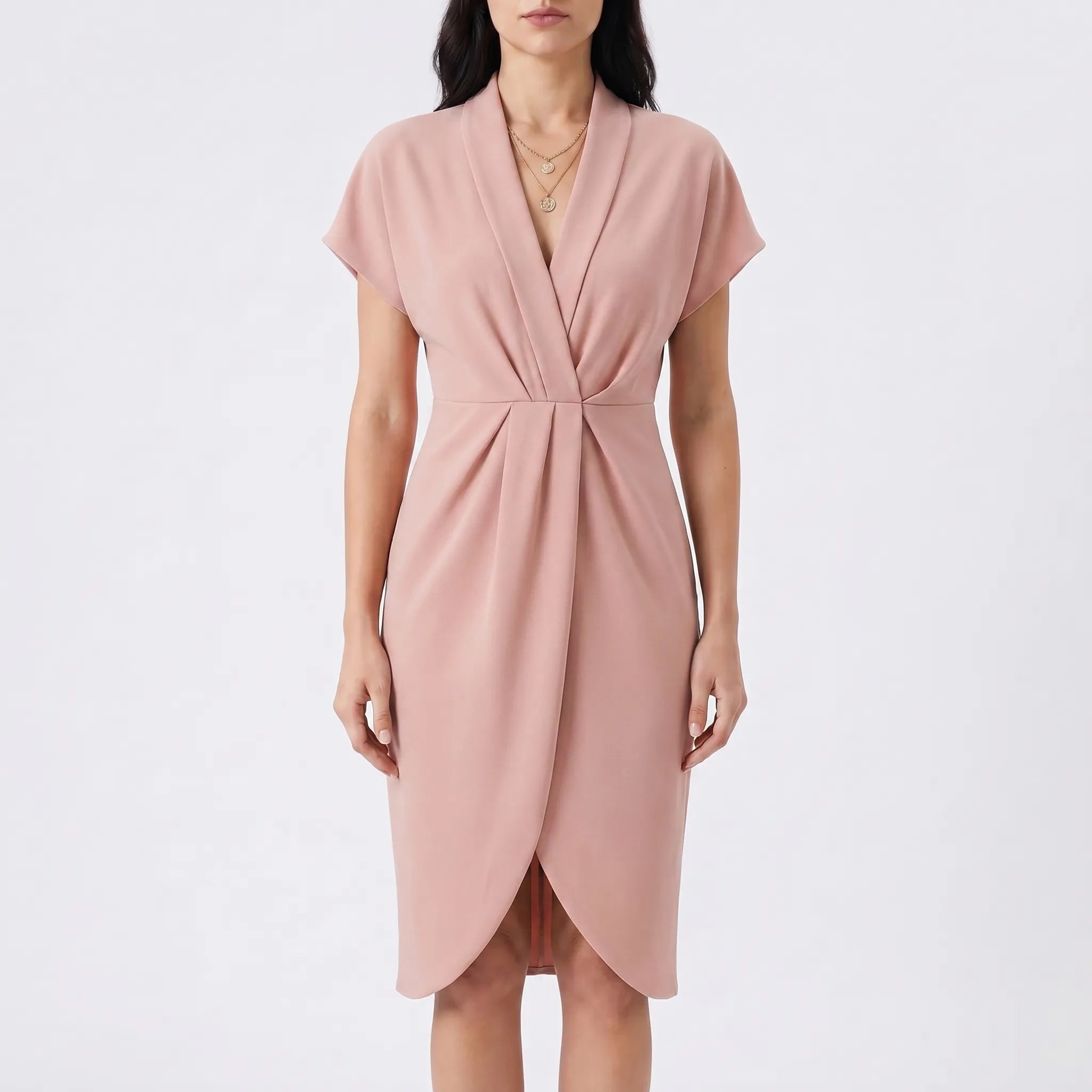 Womens Dress – Flowy Summer Style | Plunging V-Neck & Asymmetrical Slit 10