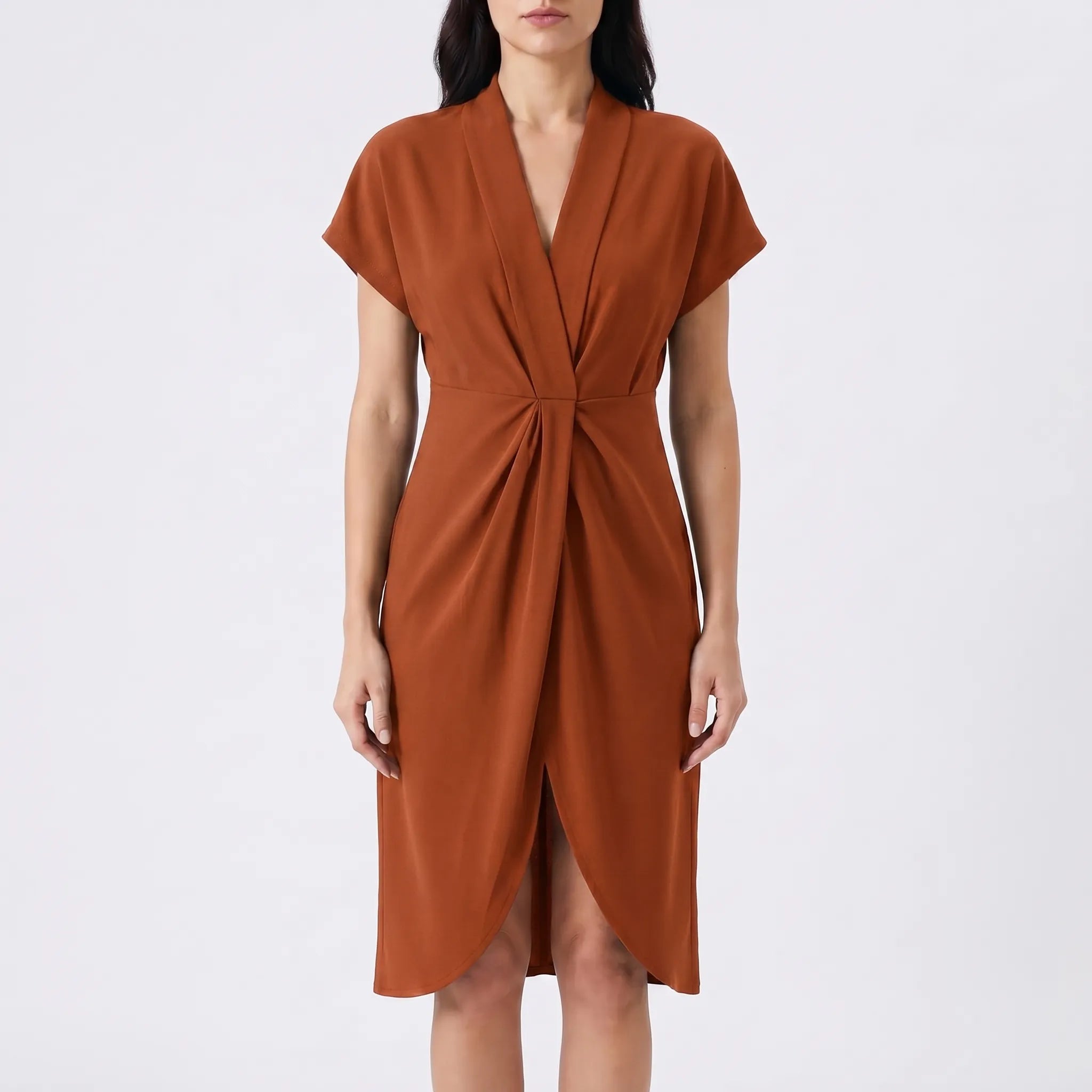 Womens Dress – Flowy Summer Style | Plunging V-Neck & Asymmetrical Slit 6