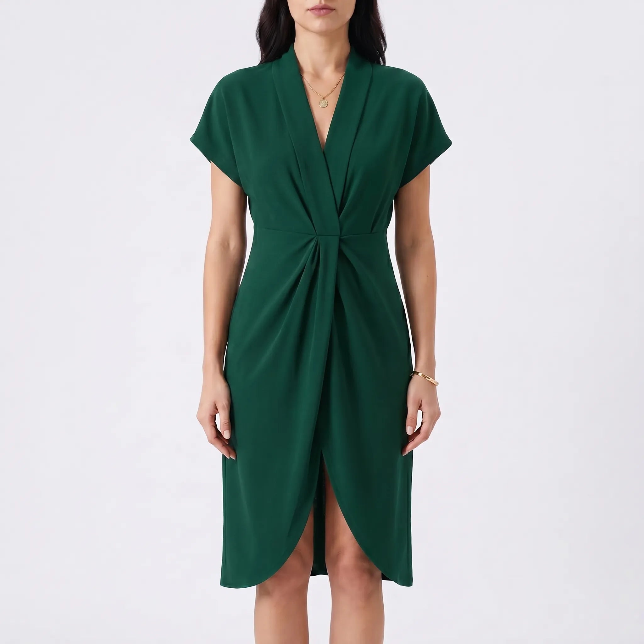 Womens Dress – Flowy Summer Style | Plunging V-Neck & Asymmetrical Slit 7