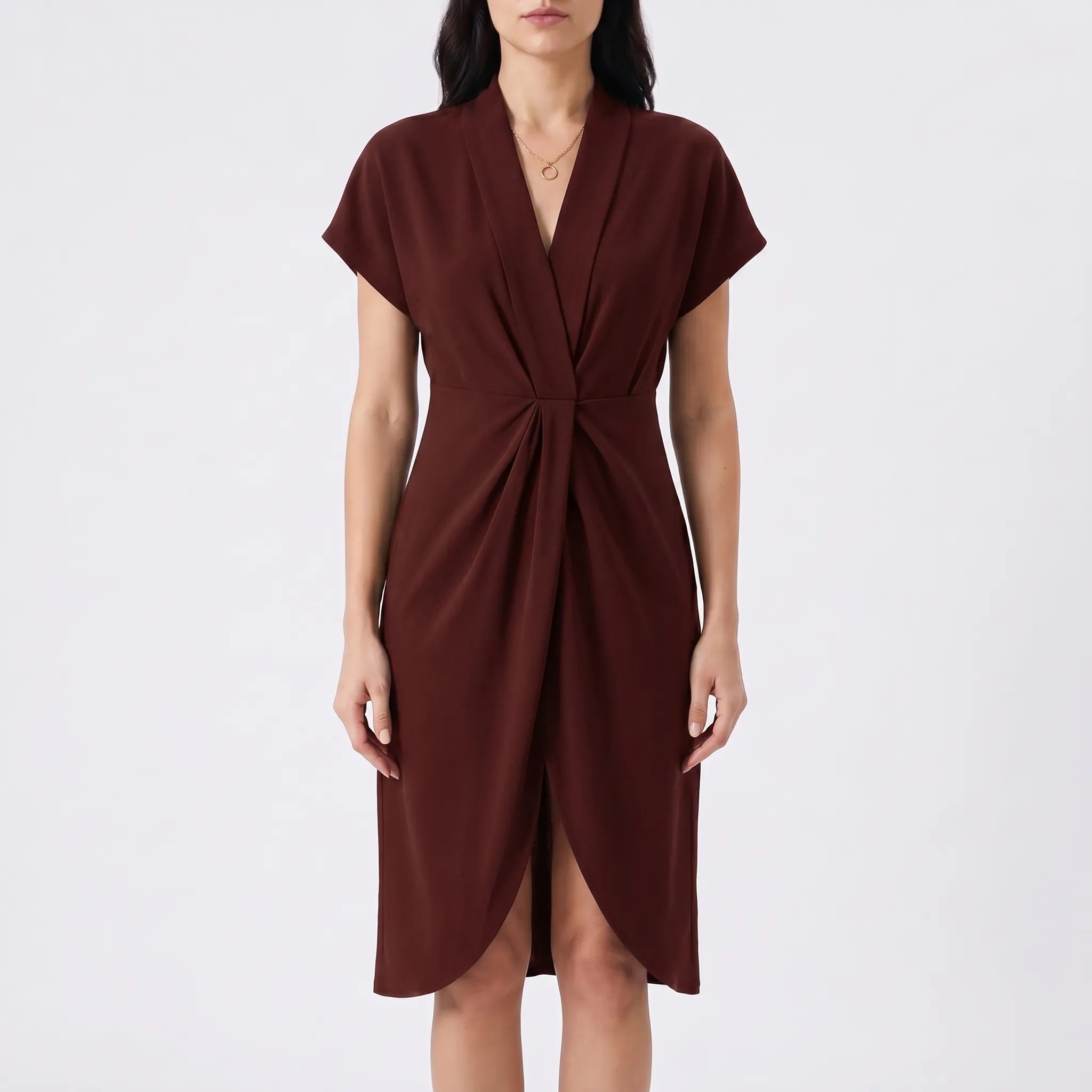 Womens Dress – Flowy Summer Style | Plunging V-Neck & Asymmetrical Slit 8